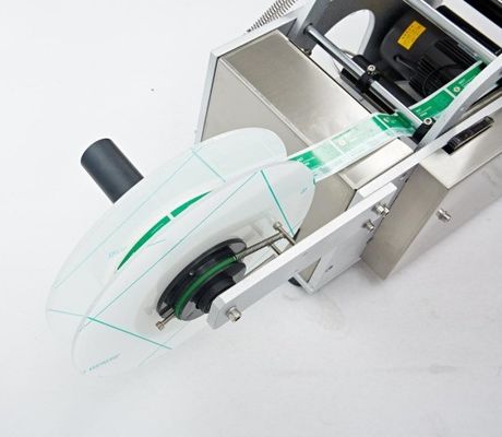 Máquina de rotulagem industrial semiautomática de garrafas para frascos redondos e latas