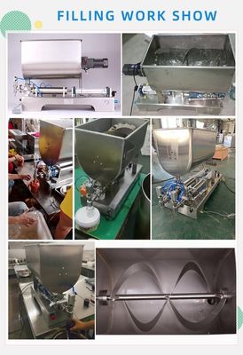 Máquina de enchimento de líquido pneumático semi-automático de 200 BPH com aquecedor e misturador