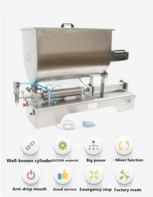 Máquina de enchimento de líquido pneumático semi-automático de 200 BPH com aquecedor e misturador
