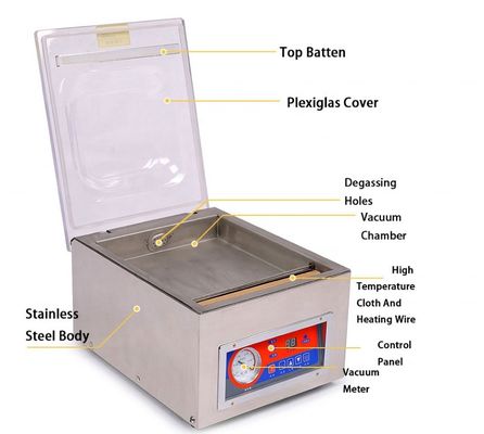 SS 85750 mm Máquina de embalagem a vácuo de carne com forro de borracha e ampla gama de aplicações