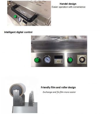 Máquina de embalagem de pele de vácuo automático de 180 mm para frutos do mar/peixes/salmão/camarões